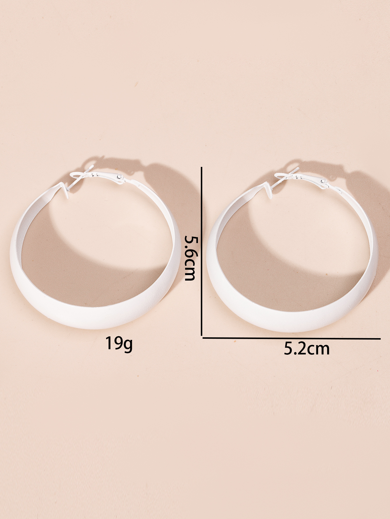 1 Pair Streetwear Solid Color Alloy Hoop Earrings display picture 2