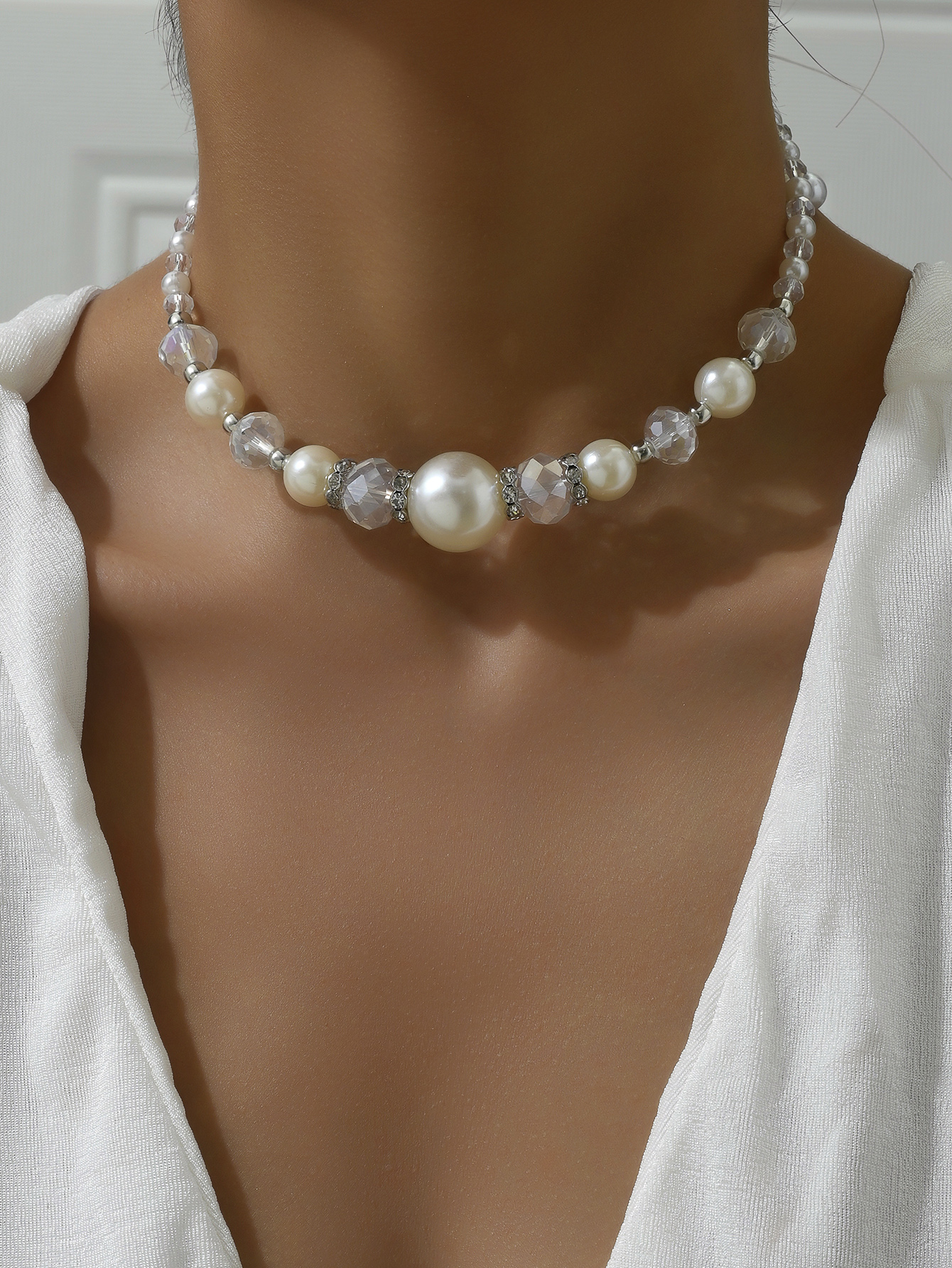 Lady Simple Style Geometric Imitation Pearl Alloy Women's Necklace display picture 4