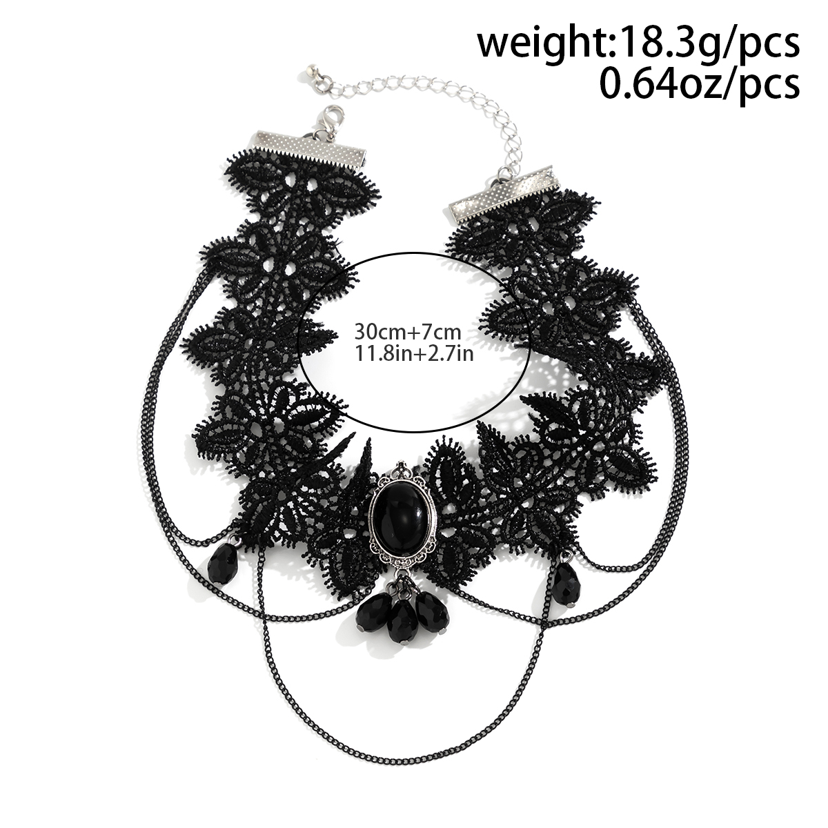 Wholesale Jewelry Gothic Retro Geometric Water Droplets Arylic Alloy Iron Acrylic Alloy Crystal Lace Hollow Out Choker display picture 1
