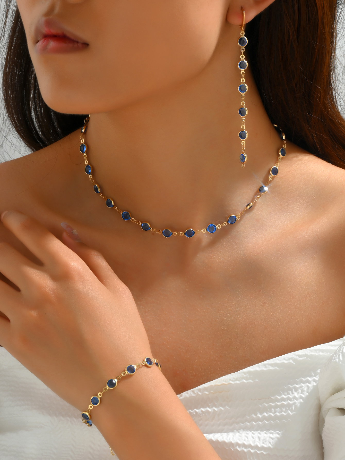 Elegant Geometric Alloy Plastic Women's Bracelets Earrings Necklace display picture 7