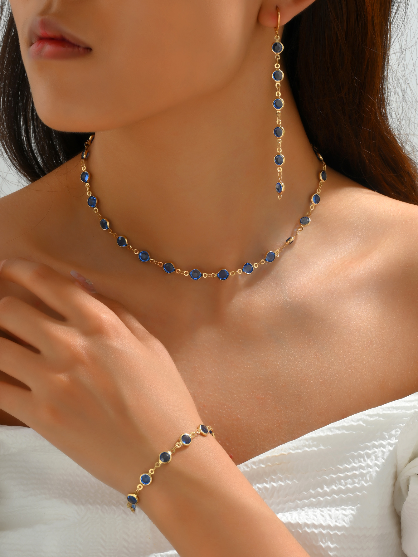 Elegant Geometric Alloy Plastic Women's Bracelets Earrings Necklace display picture 8