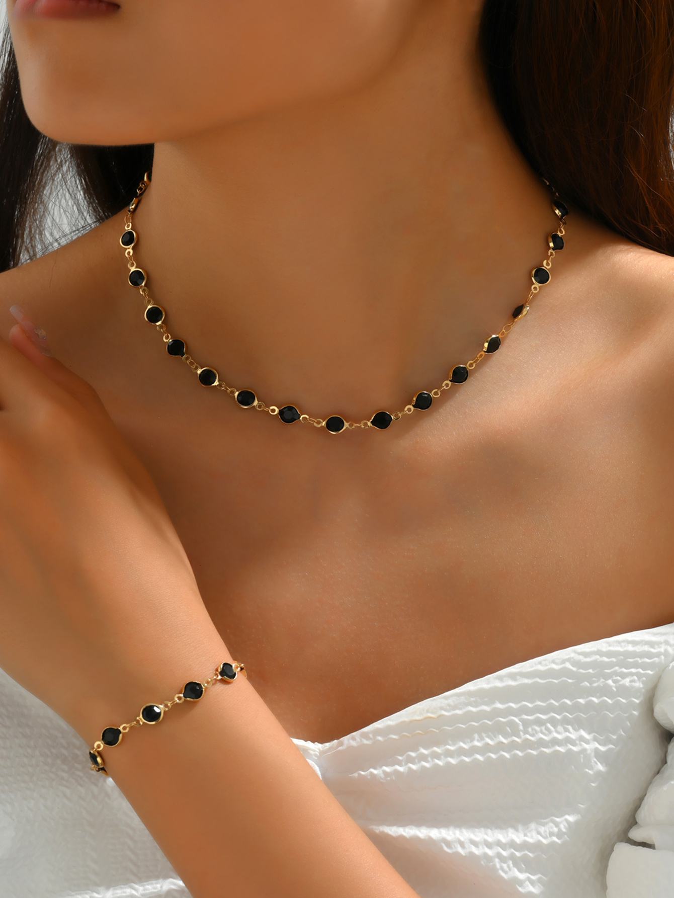 Elegant Geometric Alloy Plastic Women's Bracelets Earrings Necklace display picture 14