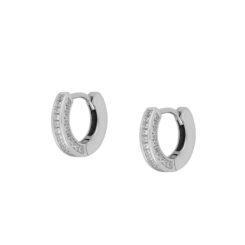 1 Pair Simple Style Geometric Plating Inlay Copper Zircon 18k Gold Plated Hoop Earrings Ear Cuffs display picture 13