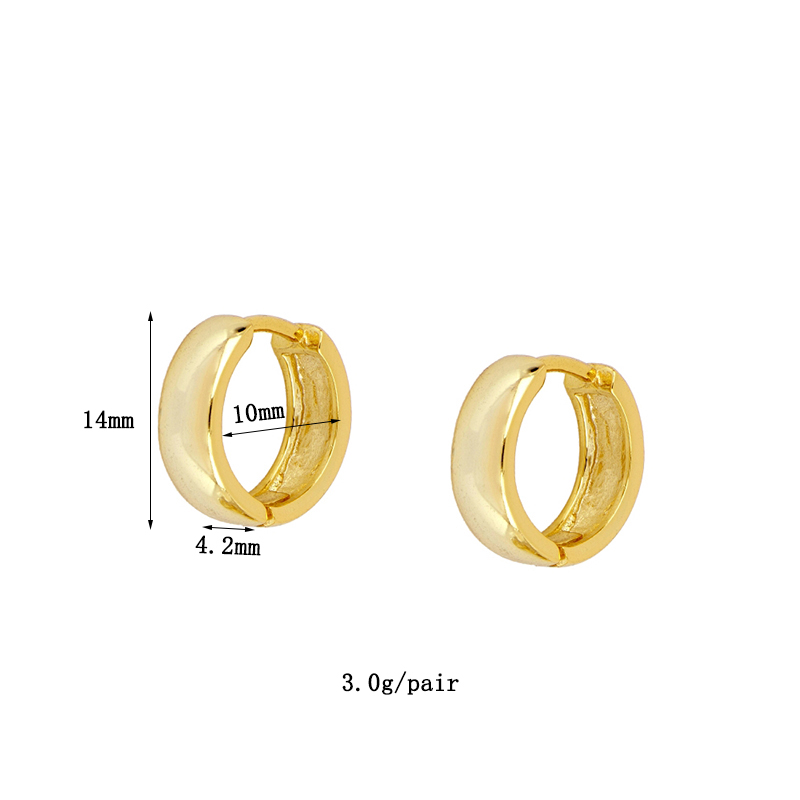 1 Pair Simple Style Geometric Plating Inlay Copper Zircon 18k Gold Plated Hoop Earrings Ear Cuffs display picture 5