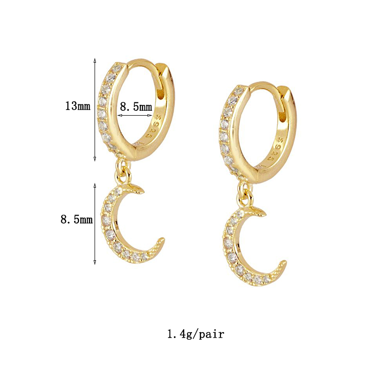 1 Pair Casual Simple Style Geometric Plating Inlay Copper Zircon 18k Gold Plated Hoop Earrings Ear Cuffs Ear Studs display picture 4