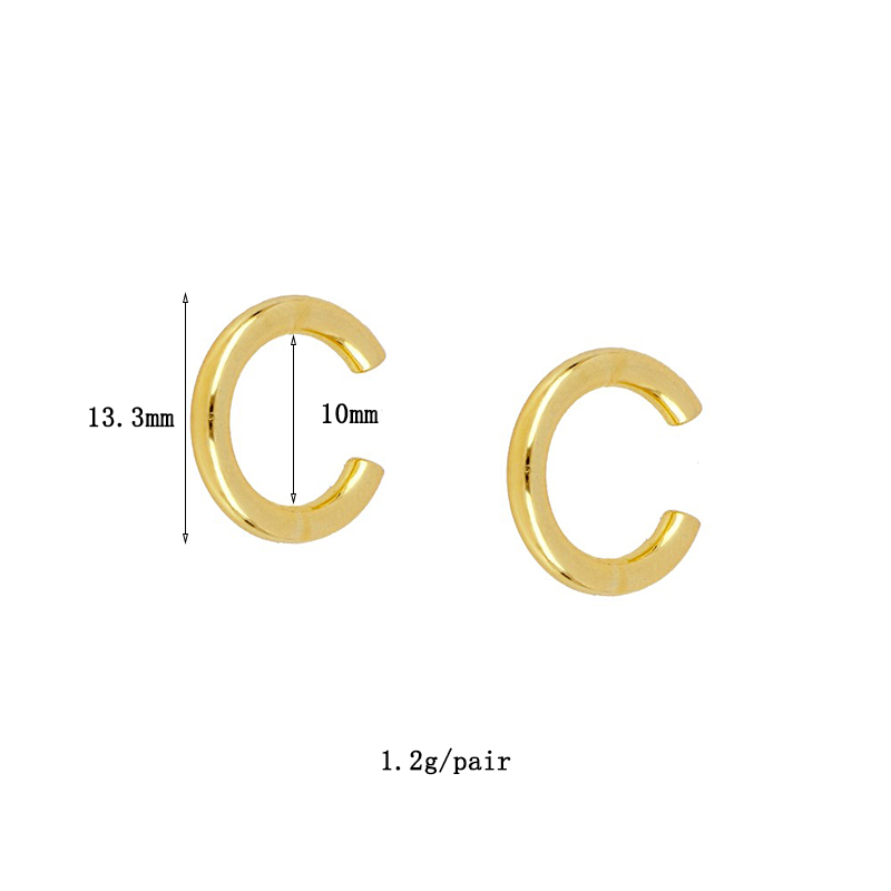 1 Pair Casual Simple Style Geometric Plating Inlay Copper Zircon 18k Gold Plated Hoop Earrings Ear Cuffs Ear Studs display picture 3