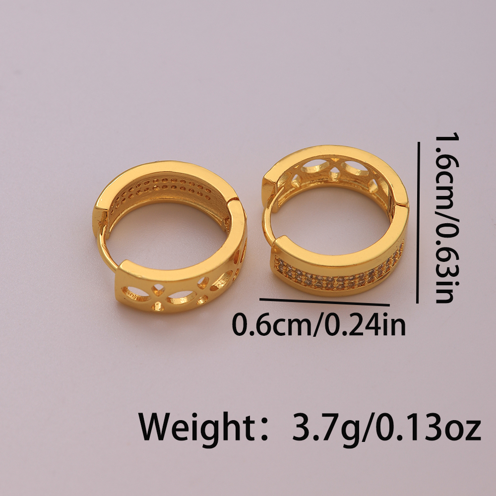 1 Pair Elegant Romantic Colorful Star Heart Shape Plating Hollow Out Inlay Metal Copper Zircon 18k Gold Plated Hoop Earrings display picture 2