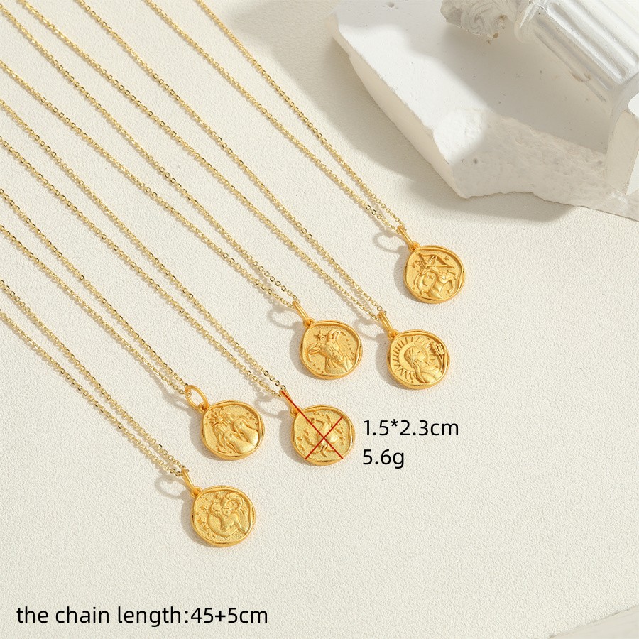 Simple Style Constellation Copper 14k Gold Plated Pendant Necklace In Bulk display picture 5