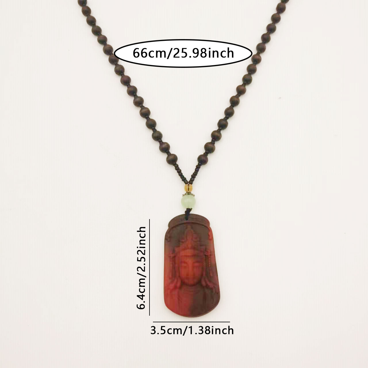 Casual Retro Ethnic Style Buddha Resin Carving Unisex Pendant Necklace display picture 1