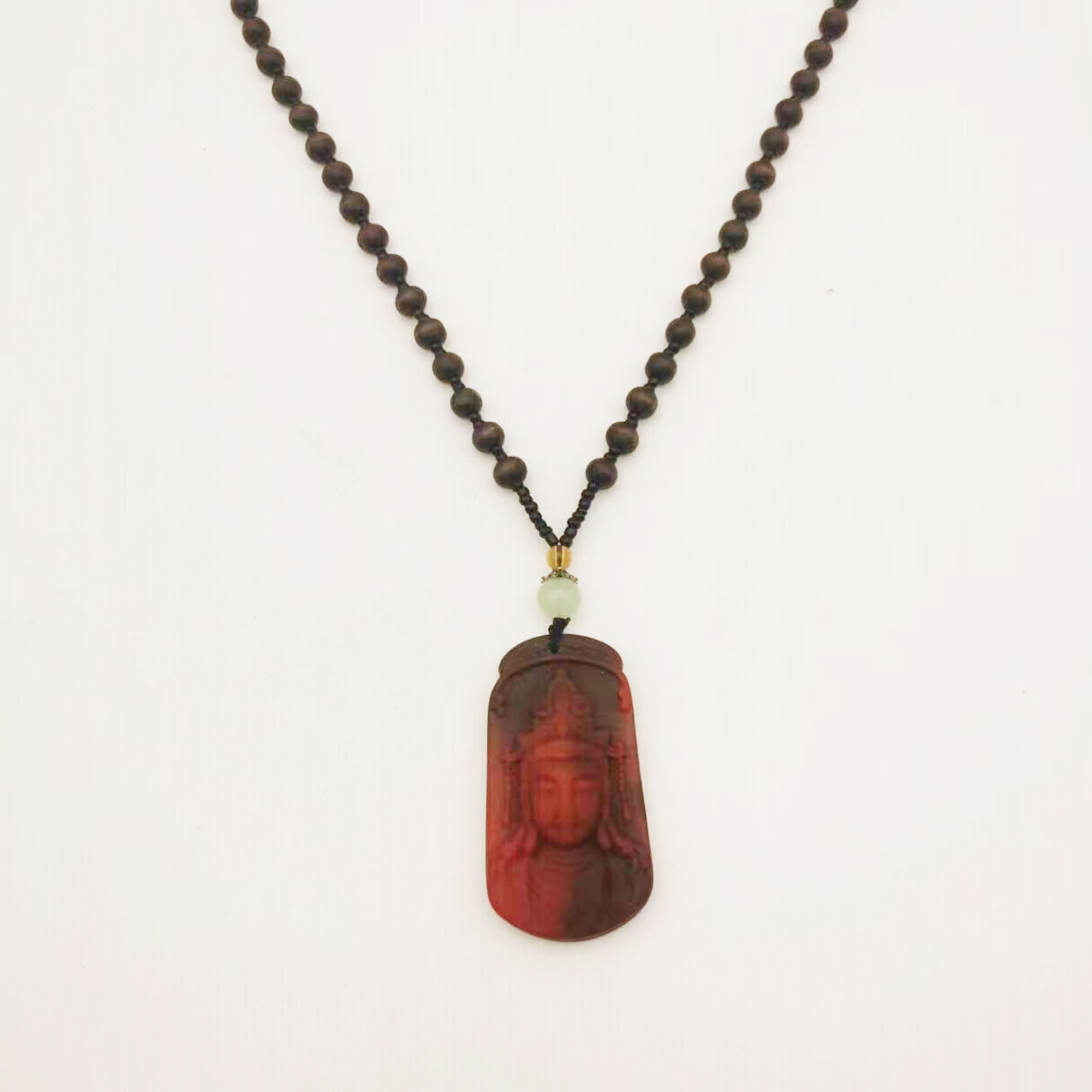 Casual Retro Ethnic Style Buddha Resin Carving Unisex Pendant Necklace display picture 2