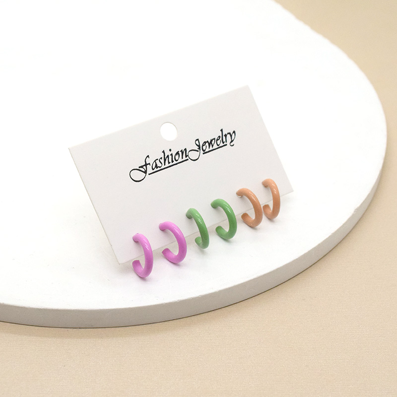 1 Set Casual Cute Simple Style Solid Color Alloy Earrings display picture 5