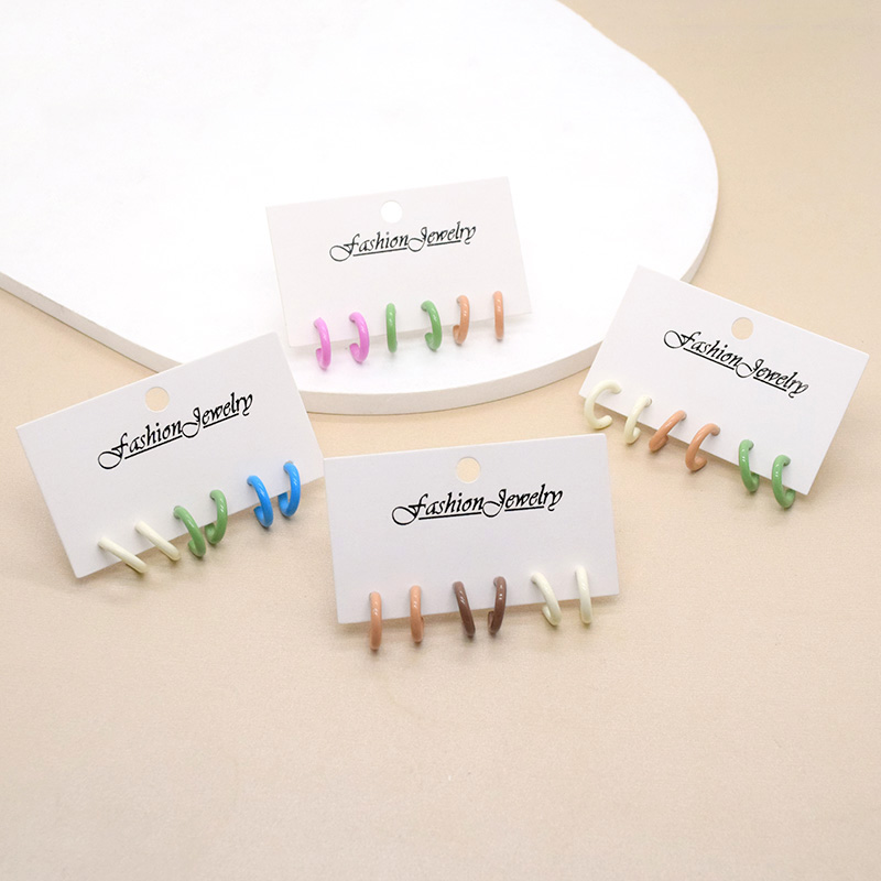 1 Set Casual Cute Simple Style Solid Color Alloy Earrings display picture 1