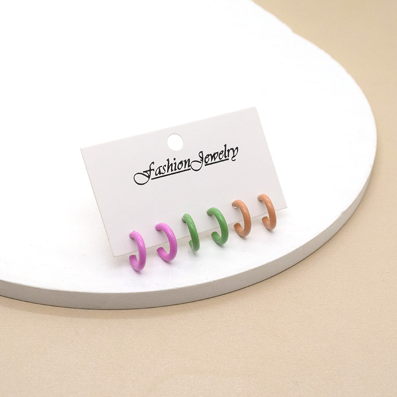 1 Set Casual Cute Simple Style Solid Color Alloy Earrings display picture 6