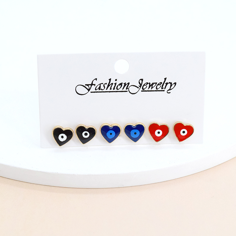 1 Set Cute Simple Style Heart Shape Alloy Ear Studs display picture 4