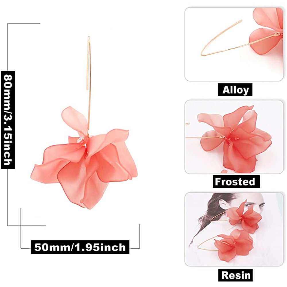 1 Pair Sweet Flower Resin Drop Earrings display picture 3