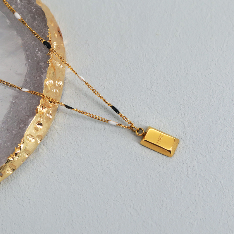 Edelstahl 304 18 Karat Vergoldet Elegant Strassenmode Überzug Geometrisch Halskette Mit Anhänger display picture 4