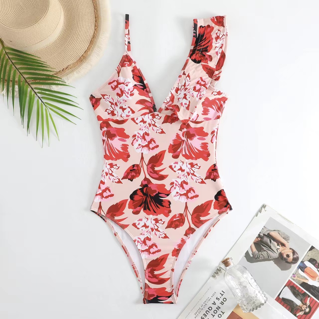 Women's Sexy Flower Printing 2 Pieces Set One Piece Swimwear display picture 2