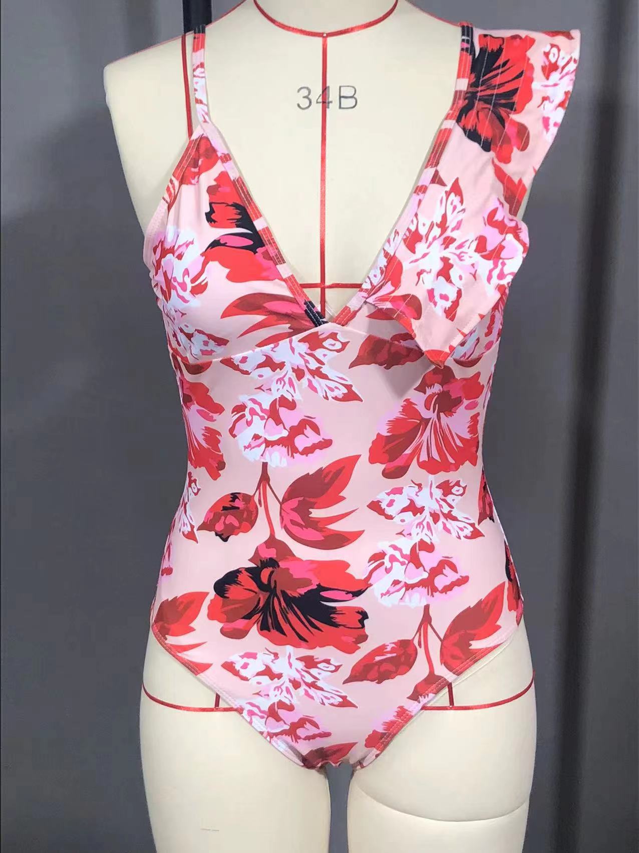 Women's Sexy Flower Printing 2 Pieces Set One Piece Swimwear display picture 4