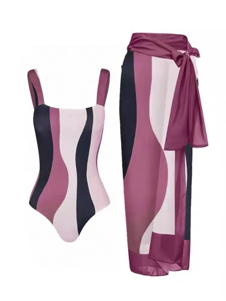 Women's Sexy Color Block 2 Pieces Set One Piece Swimwear display picture 1