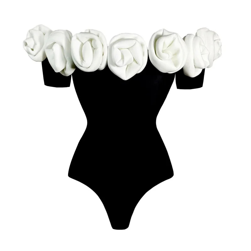 Women's Simple Style Flower One Piece Swimwear display picture 2