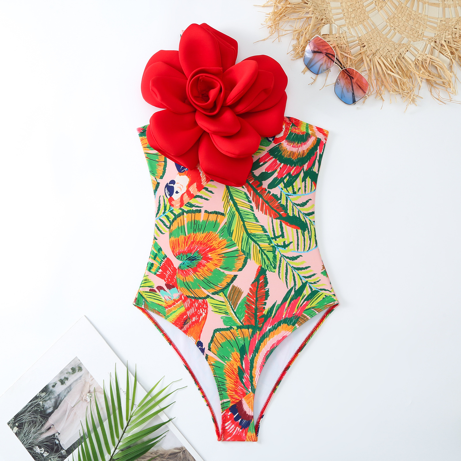 Women's Beach Ditsy Floral Printing One Piece Swimwear display picture 3