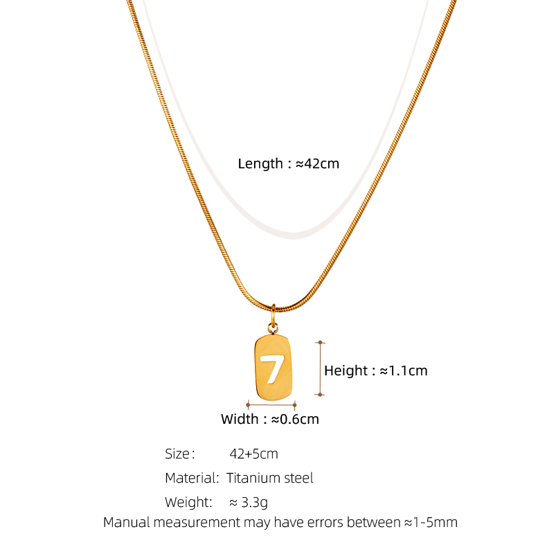 304 Stainless Steel 18K Gold Plated Simple Style Plating Hollow Out Number Square Pendant Necklace display picture 1