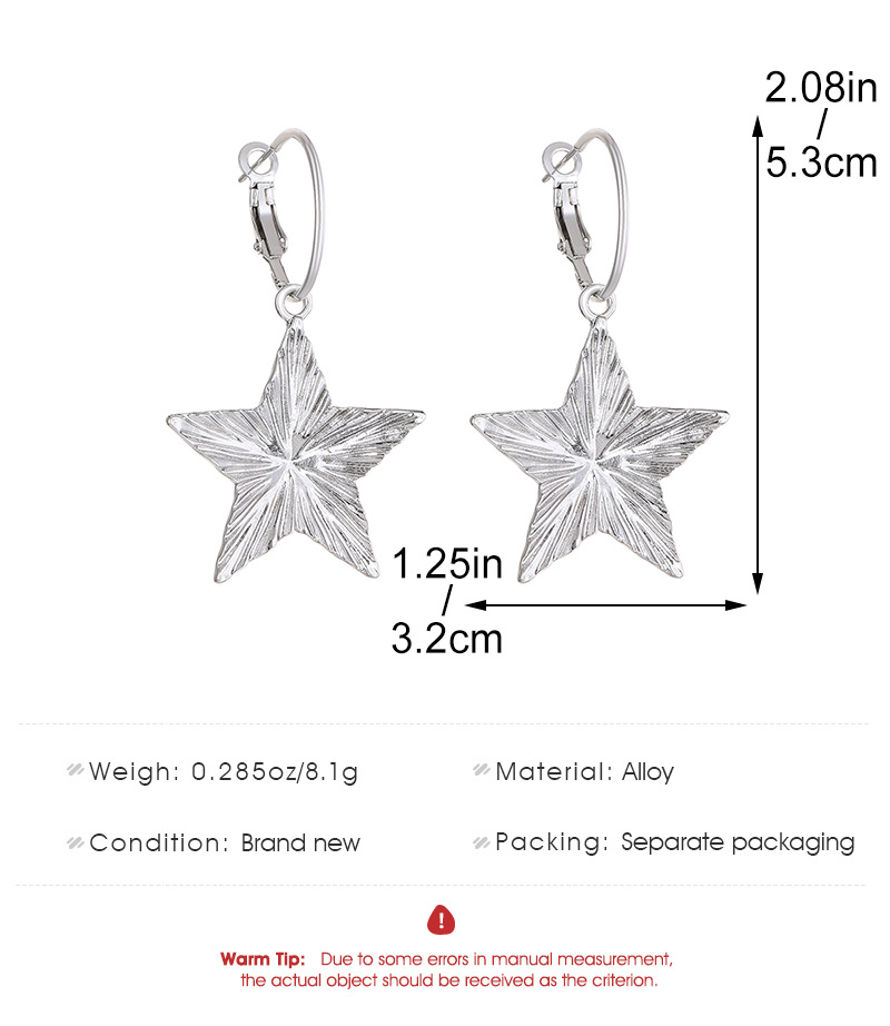 1 Pair Simple Style Geometric Star Plating Alloy Drop Earrings display picture 1