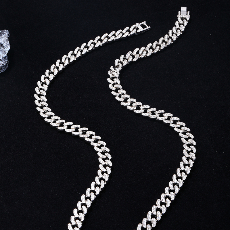 Hip-hop Solid Color Alloy Plating Inlay Rhinestones White Gold Plated Gold Plated Men's Bracelets Necklace display picture 2