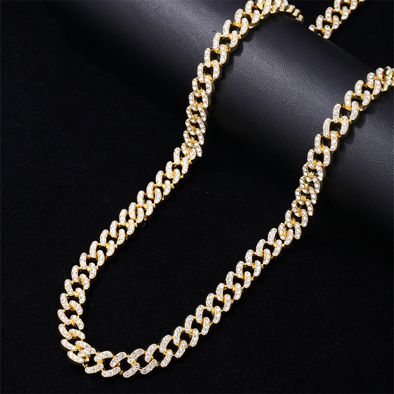 Hip-hop Solid Color Alloy Plating Inlay Rhinestones White Gold Plated Gold Plated Men's Bracelets Necklace display picture 5