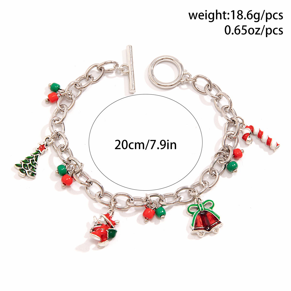 Cartoon Style Simple Style Christmas Tree Bell Alloy Enamel Iron Buckle Enamel Women's Bracelets display picture 1