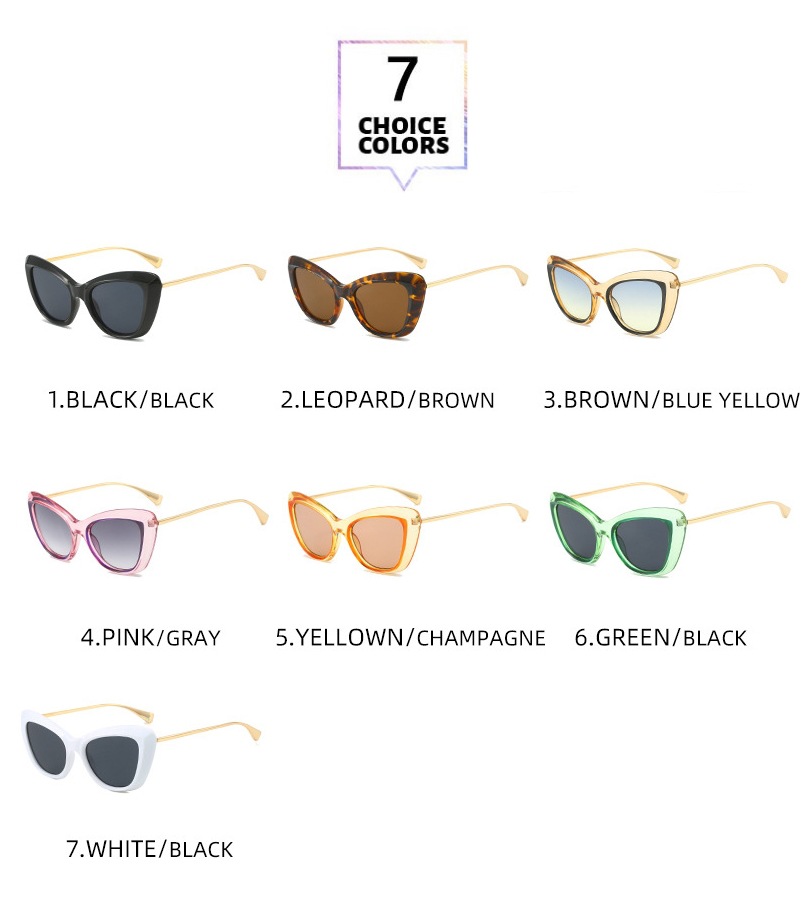 Casual Color Block Pc Cat Eye Full Frame Women's Sunglasses display picture 4