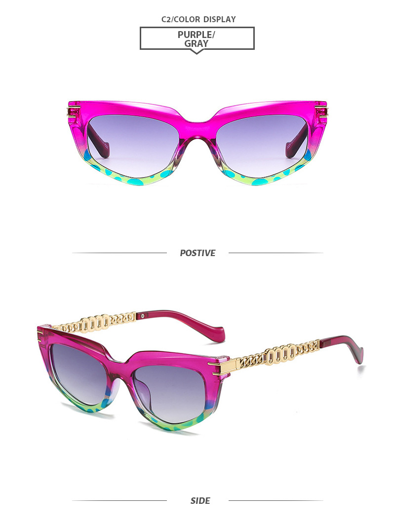 Basic Simple Style Color Block Pc Cat Eye Full Frame Women's Sunglasses display picture 8