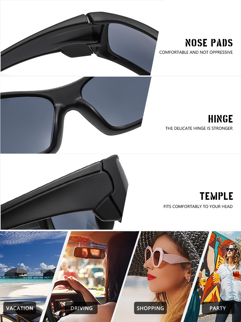 Elegant Simple Style Gradient Color Solid Color Pc Square Full Frame Men's Sunglasses display picture 11