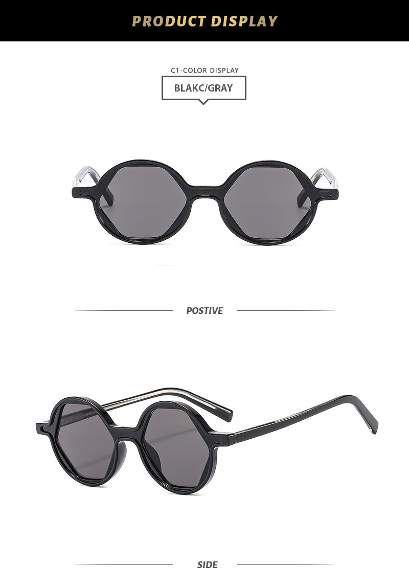 Einfacher Stil Farbblock Pc Runder Rahmen Vollbild Sonnenbrille Der Frauen display picture 6