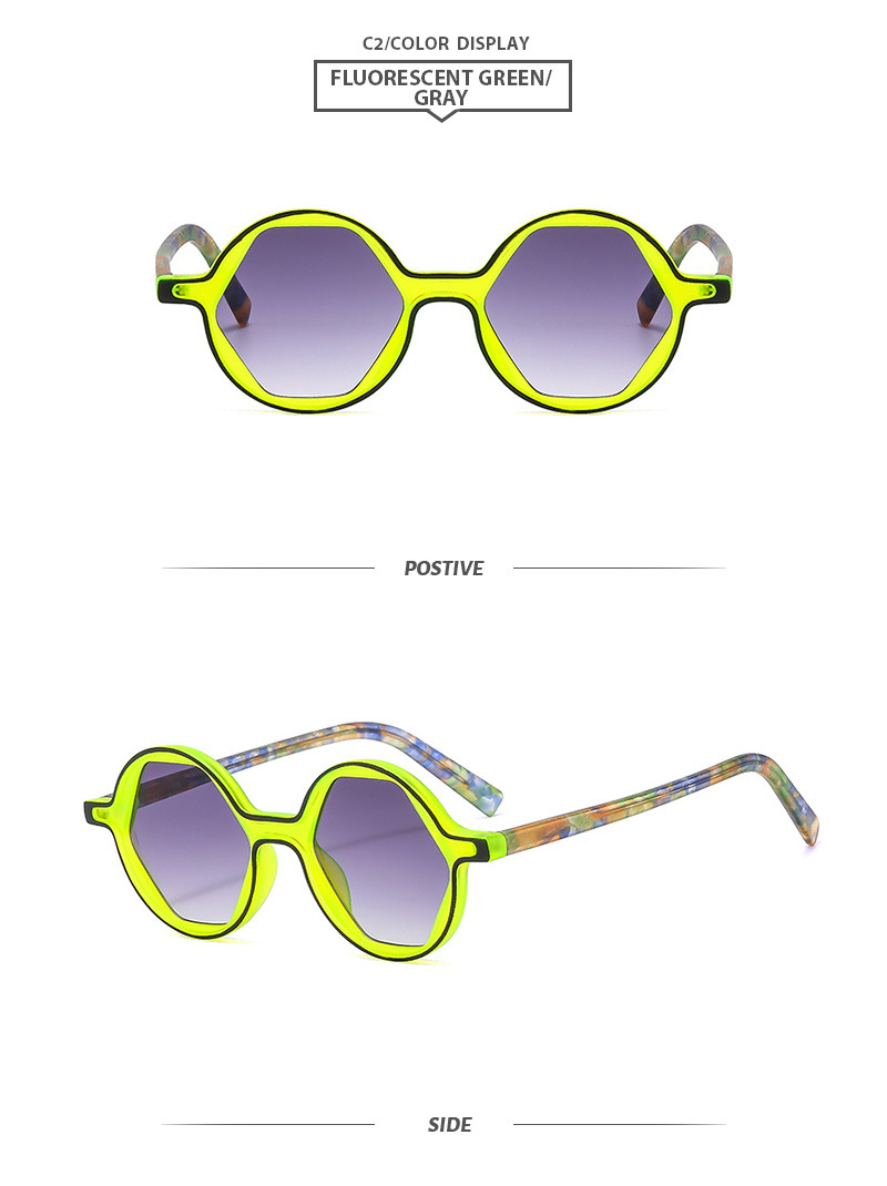 Einfacher Stil Farbblock Pc Runder Rahmen Vollbild Sonnenbrille Der Frauen display picture 7