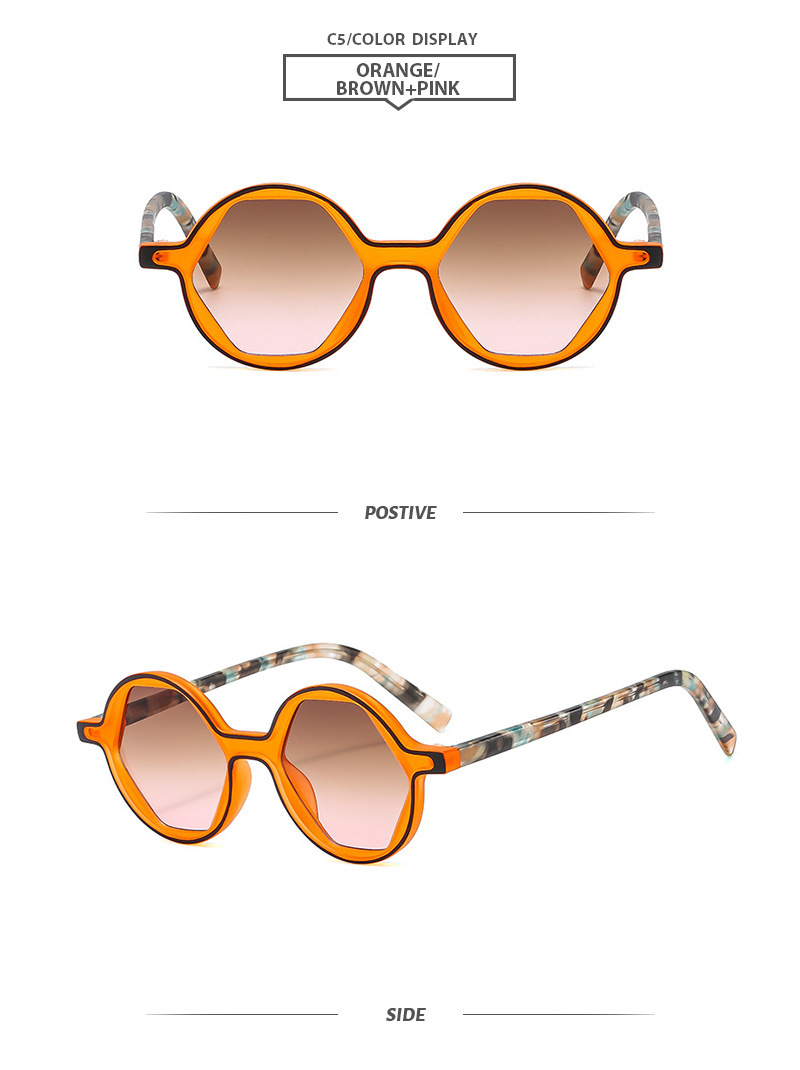 Einfacher Stil Farbblock Pc Runder Rahmen Vollbild Sonnenbrille Der Frauen display picture 10