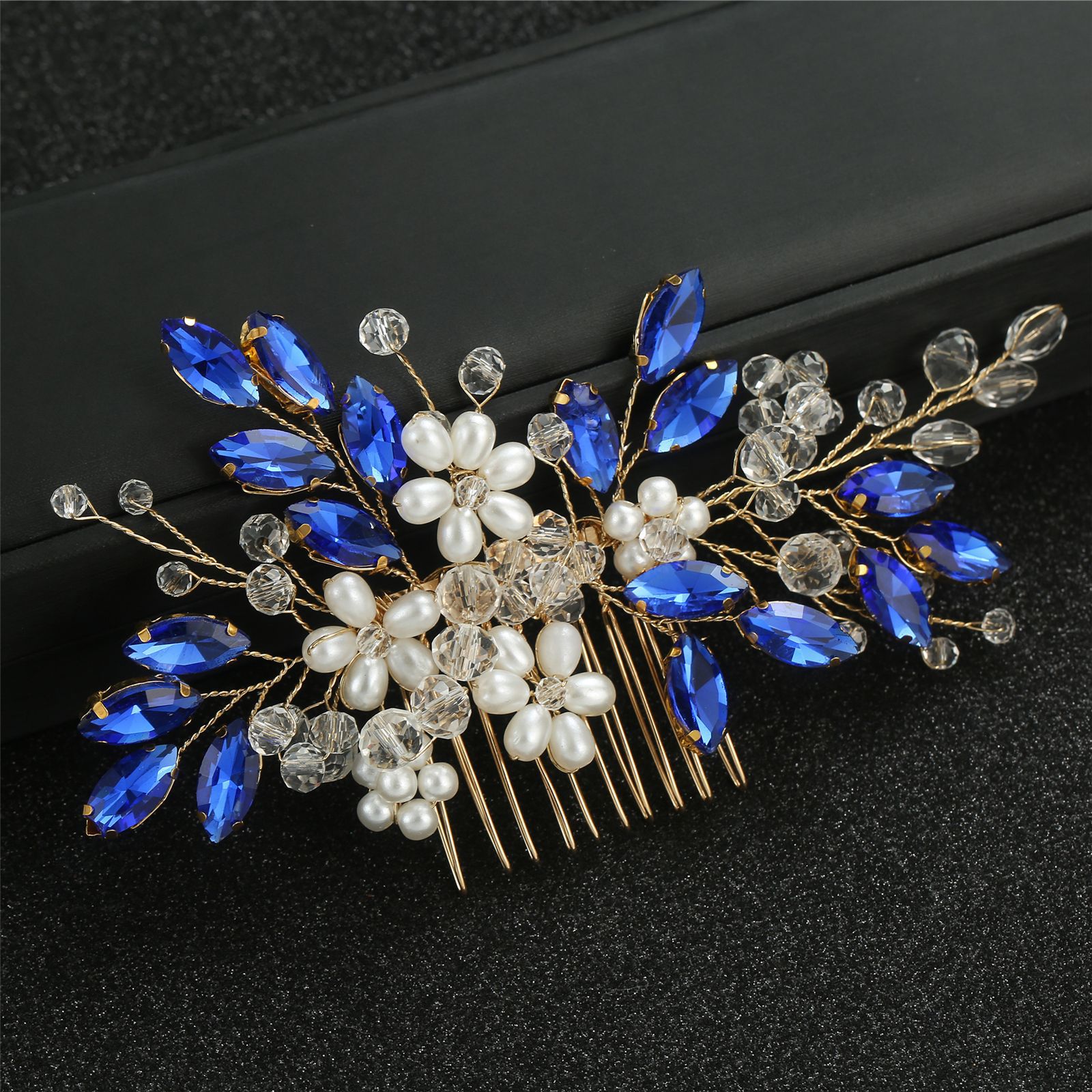 Women's Princess Wedding Geometric Color Block Artificial Pearl Alloy Glass Handmade Hair Combs display picture 7