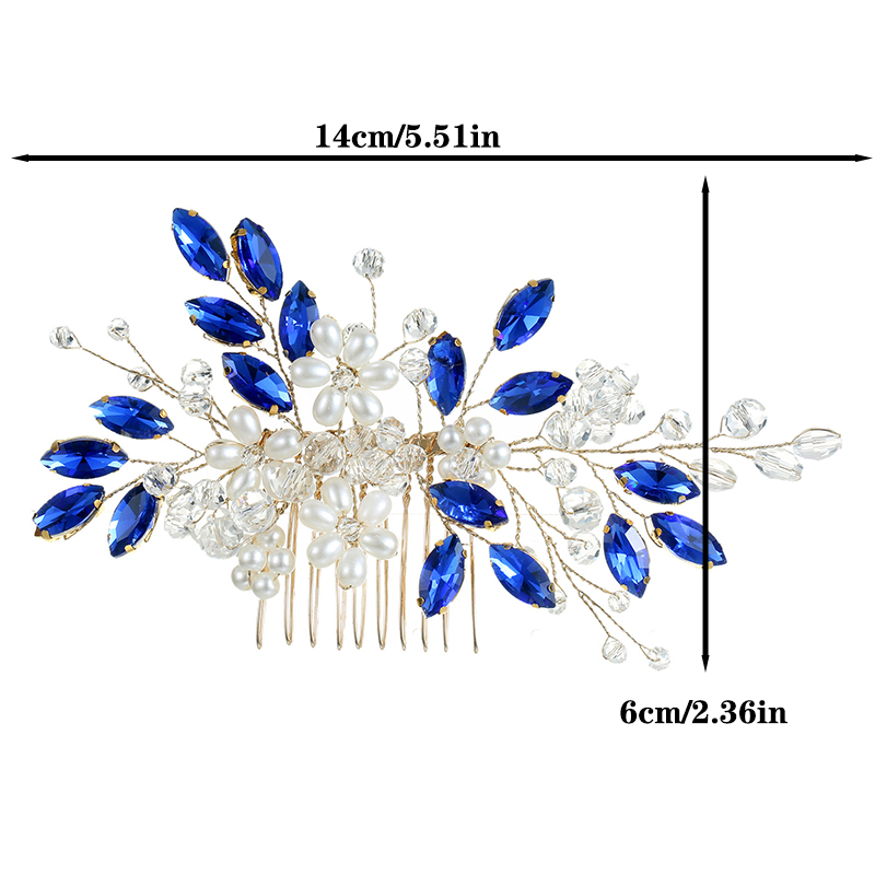 Women's Princess Wedding Geometric Color Block Artificial Pearl Alloy Glass Handmade Hair Combs display picture 5