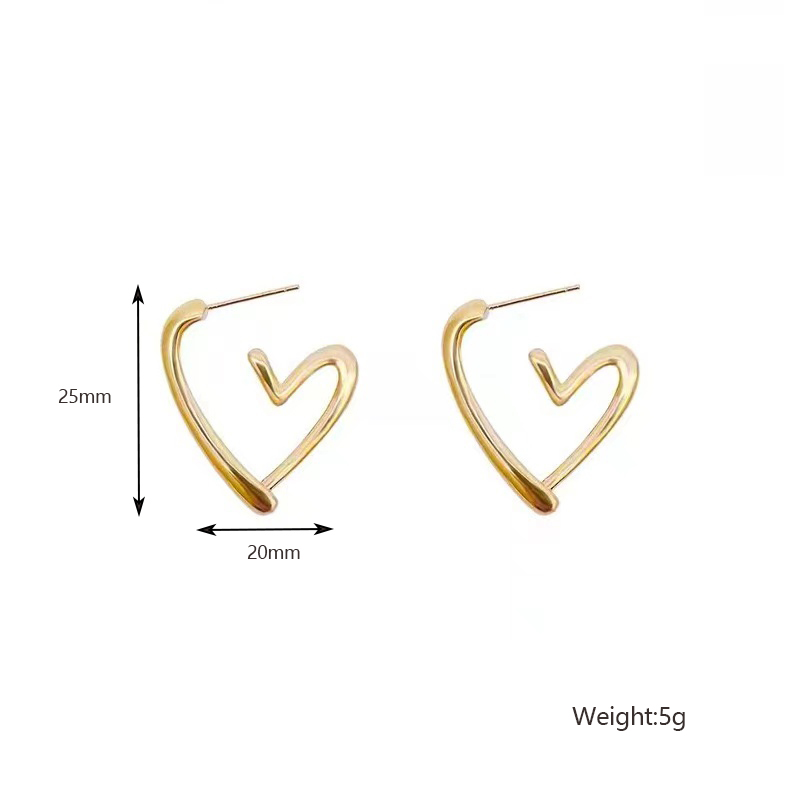 1 Pair Simple Style Heart Shape Stainless Steel None Gold Plated Ear Studs display picture 1