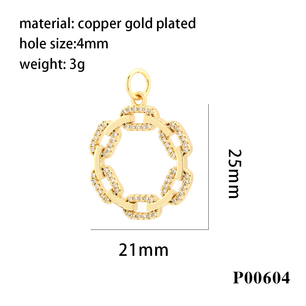 Simple Style Cross Copper Enamel Plating Inlay Zircon 18k Gold Plated Charms display picture 17