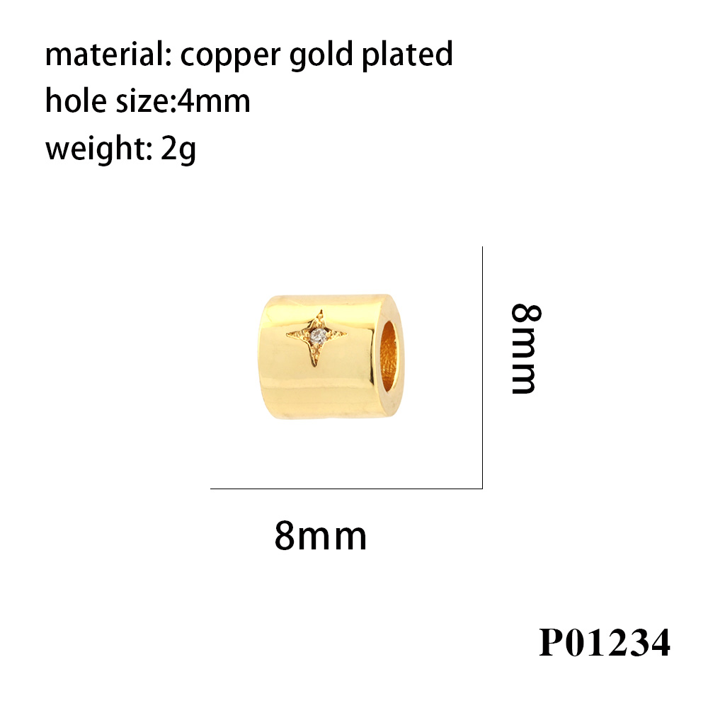 Simple Style Cross Copper Enamel Plating Inlay Zircon 18k Gold Plated Charms display picture 6