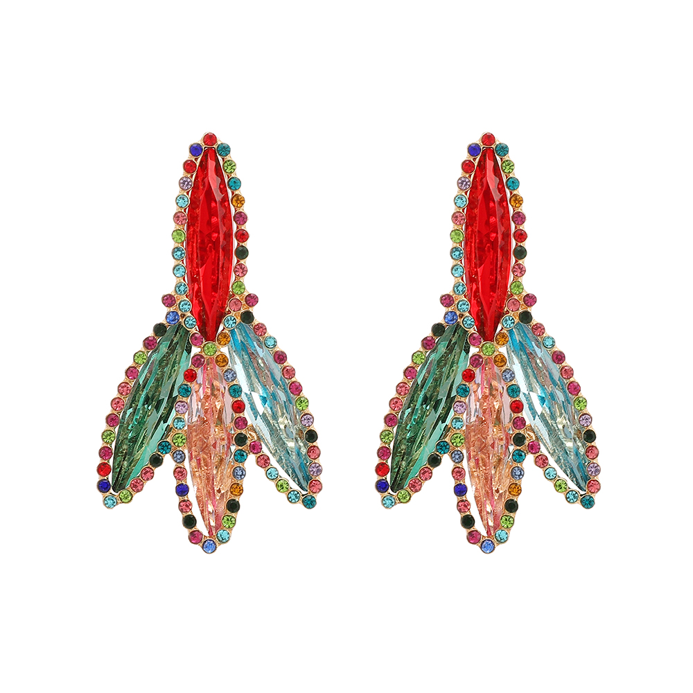 1 Pair Luxurious Shiny Geometric Plating Inlay Zinc Alloy Glass Drop Earrings display picture 2
