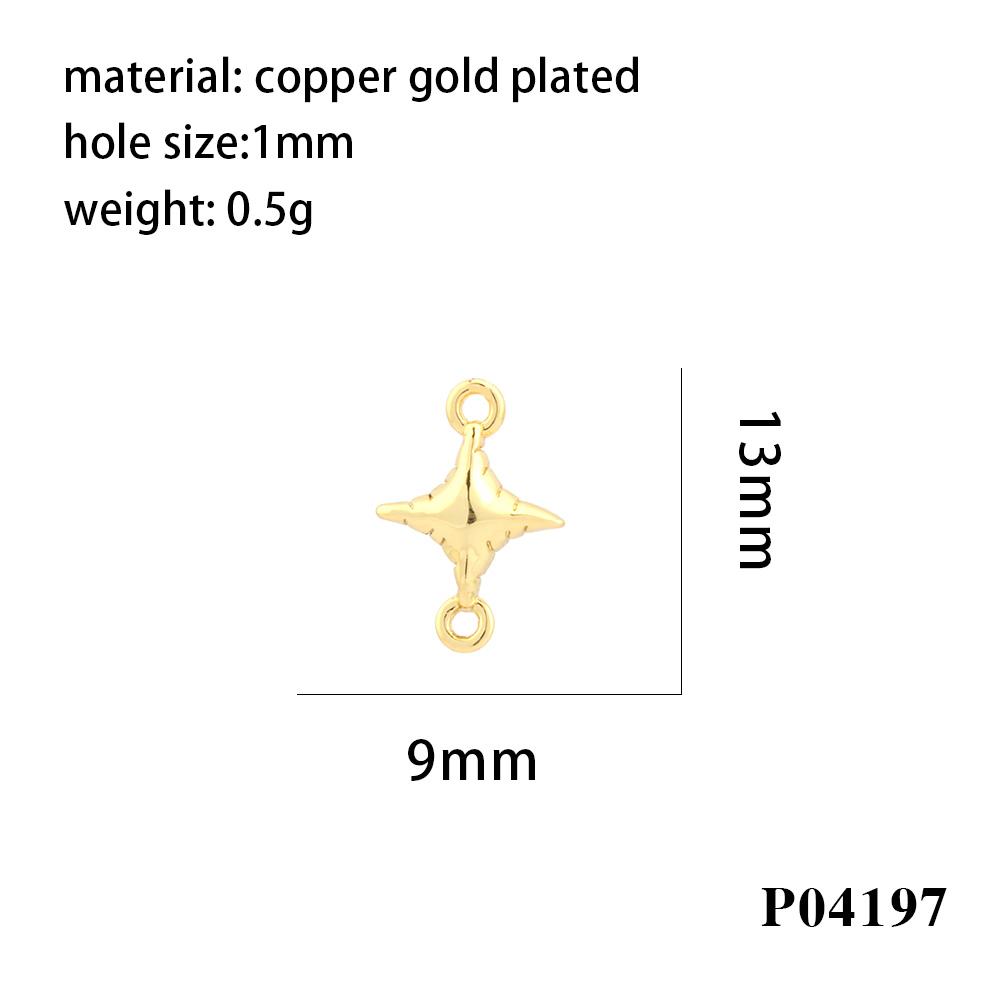 Simple Style Cross Copper Enamel Plating Inlay Zircon 18k Gold Plated Charms display picture 8