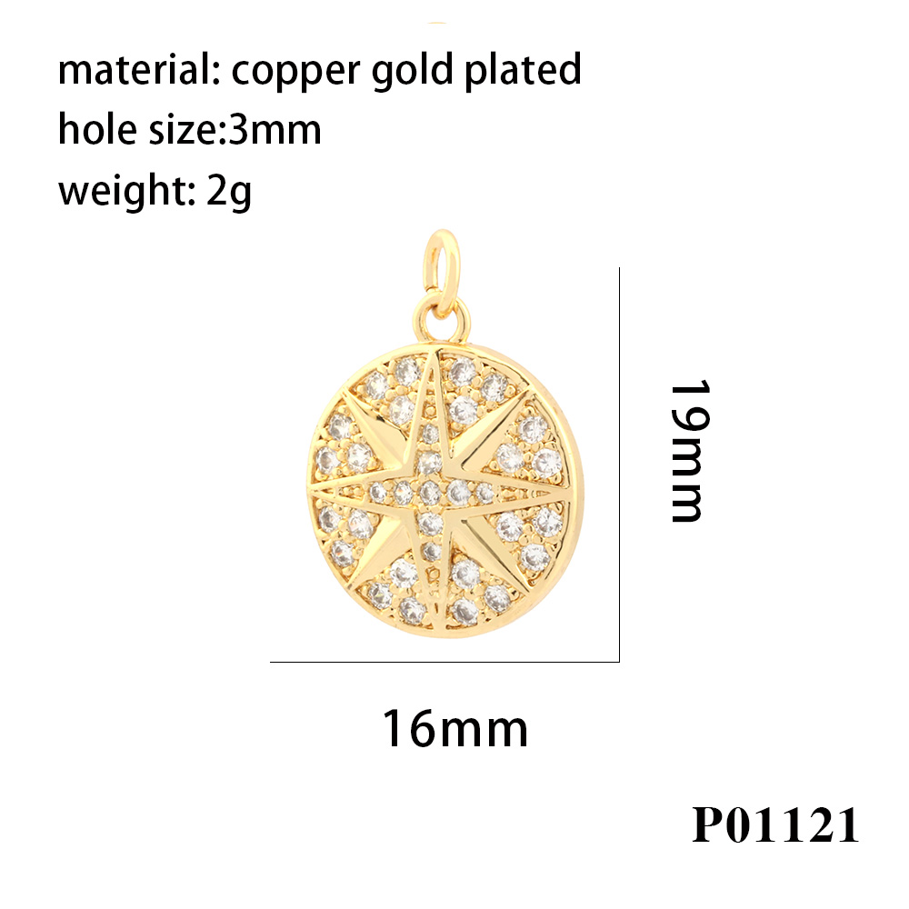 Hip-hop Simple Style Cross Copper Plating Inlay Zircon 18k Gold Plated Charms display picture 14