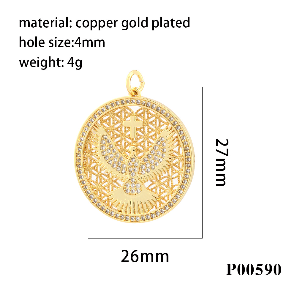 Hip-hop Simple Style Cross Copper Plating Inlay Zircon 18k Gold Plated Charms display picture 17