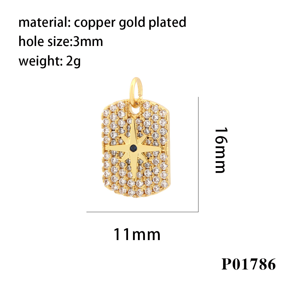 Hip-hop Simple Style Cross Copper Plating Inlay Zircon 18k Gold Plated Charms display picture 13