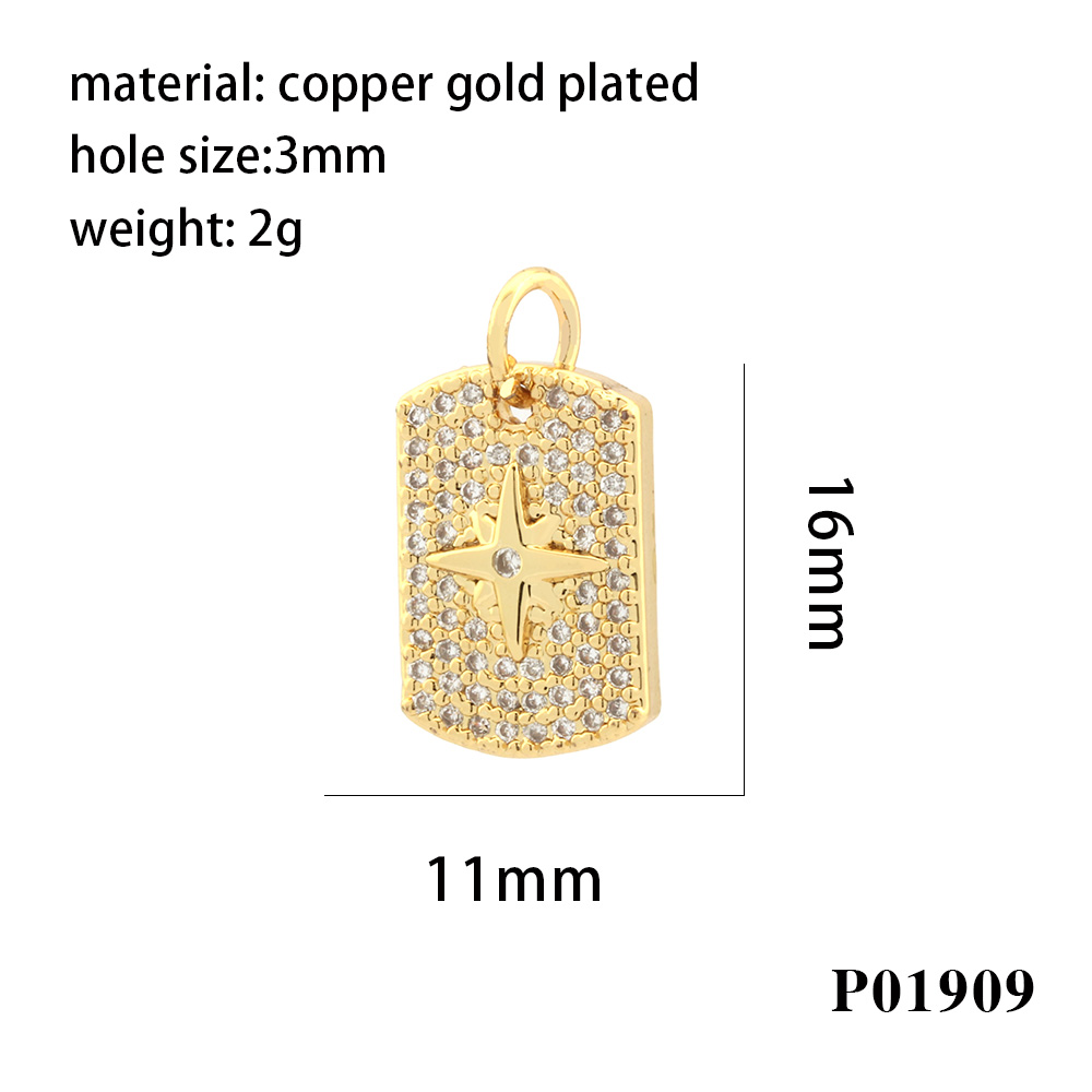 Hip-hop Simple Style Cross Copper Plating Inlay Zircon 18k Gold Plated Charms display picture 9