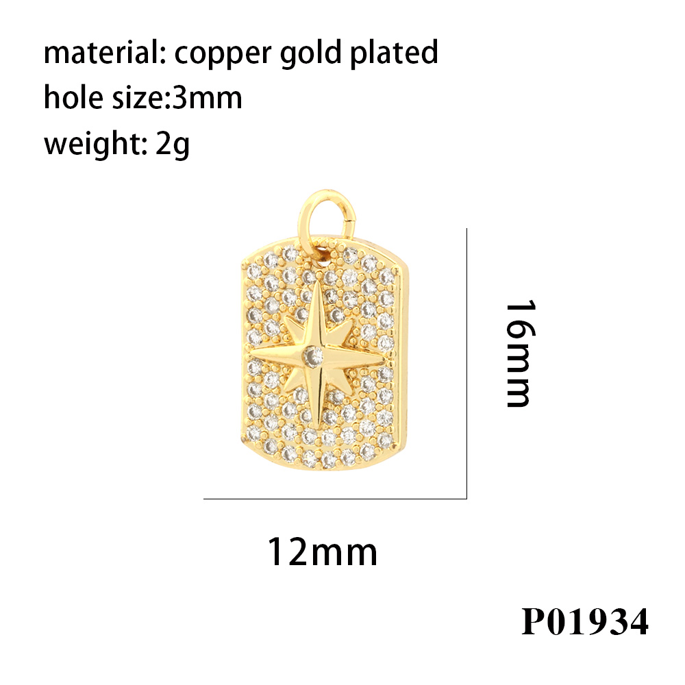 Hip-hop Simple Style Cross Copper Plating Inlay Zircon 18k Gold Plated Charms display picture 11
