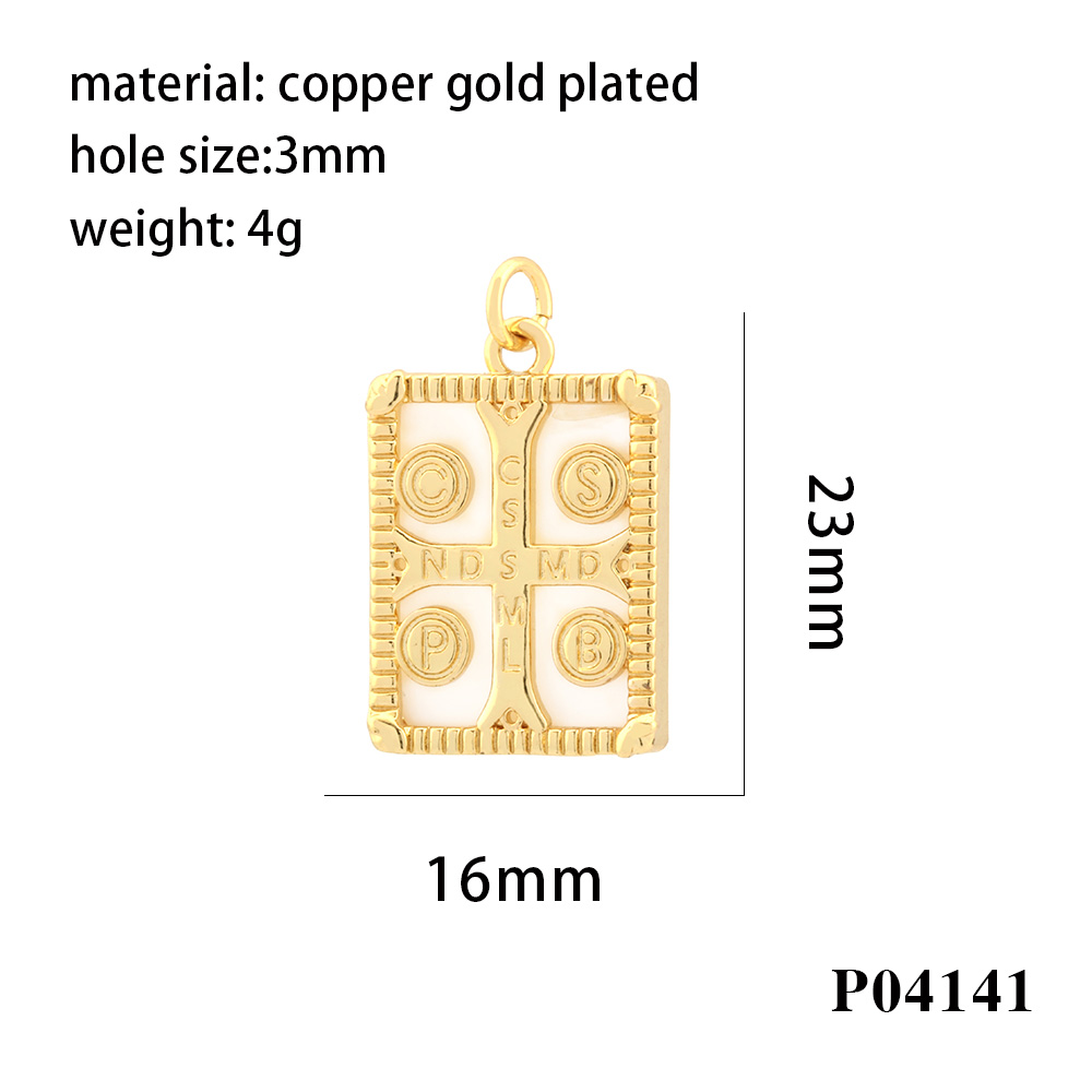 Hip-hop Simple Style Cross Copper Plating Inlay Zircon 18k Gold Plated Charms display picture 15