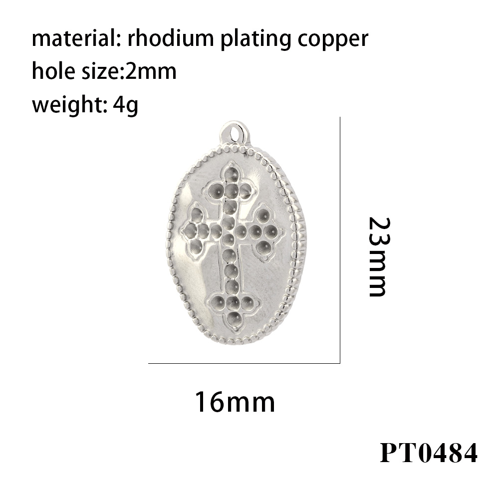 Hip-hop Simple Style Cross Copper Plating Inlay Zircon 18k Gold Plated Charms display picture 12